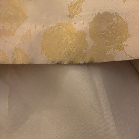 SOLD! VINTAGE YELLOW DAMASK SATIN SLEEVELESS DRESS - Picture 5 of 6